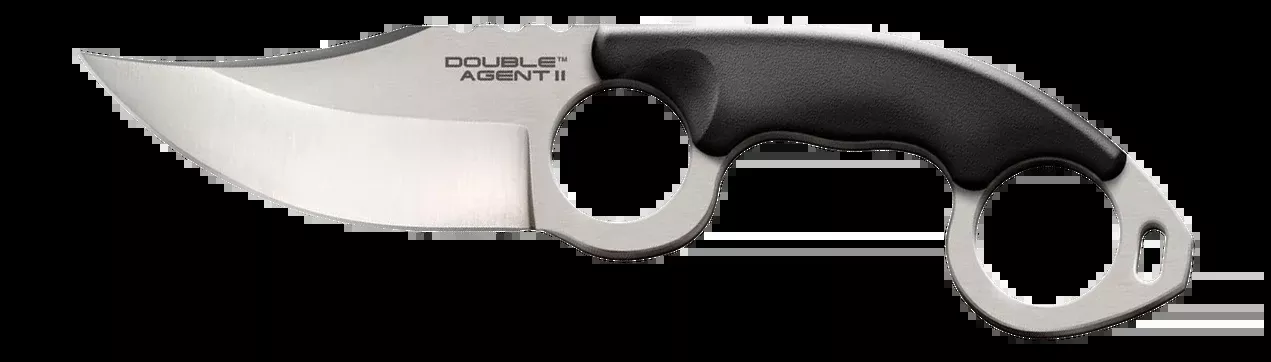 Cold Steel Double Agent II 3" Fixed Plain Clip Point AUS-8A SS Black Grivory Handle