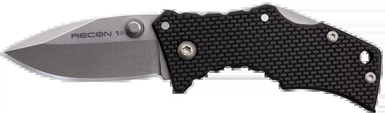 Cold Steel Recon 1 Micro 2" Folding Spear Point Plain Edge 4034 SS Black Griv-Ex Handle
