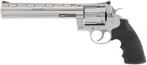 Colt Anaconda 45 Colt (Long Colt) 6 Shot 8" Stainless Vent Rib Barrel, Cylinder & Frame, Black Grip