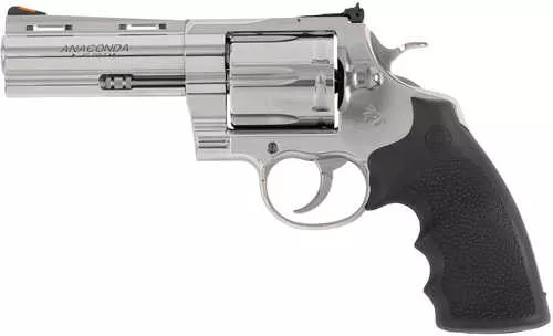 Colt Anaconda 45 Colt (Long Colt) 6rd Shot 4.25" Stainless Vent Rib Barrel, Cylinder & Frame, Black Grip