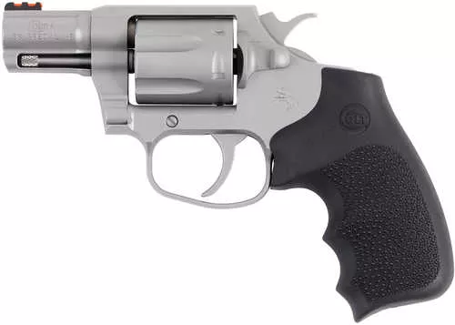 Colt Cobra 38 Special +P 6 Shot 2" Matte Stainless Barrel, Cylinder & Frame, Black Hogue Overmolded Grip, Exposed Hammer