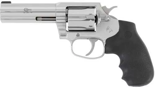 Colt Cobra 38 Special +P 6 Shot 4" Stainless Steel Barrel, Cylinder & Frame, Black Hogue Overmolded Grip, Exposed Hammer