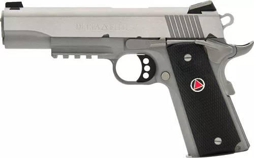 COLT DELTA ELITE 10MM 5″ 8RD – STAINLESS BLACK PICATINNY RAIL