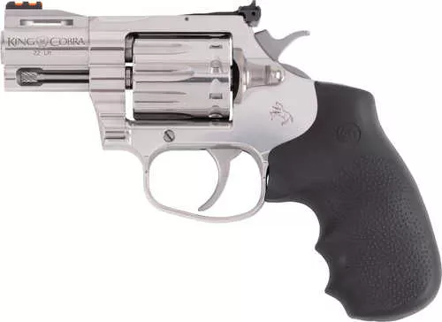 Colt King Cobra 22 LR 10 Shot 2" Stainless Vent Rib Barrel, Stainless Cylinder & Frame, Black Rubber Grip