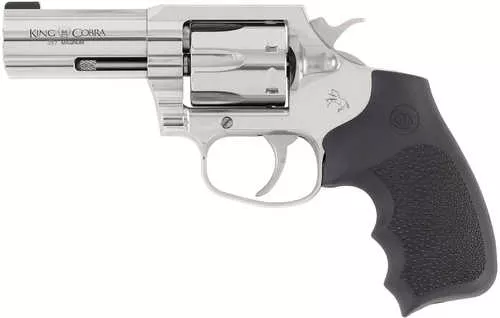Colt King Cobra 357 Mag 6 Shot 3" Stainless Steel Barrel, Cylinder & Frame, Black Hogue Overmolded Grip, Exposed Hammer