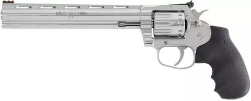 Colt King Cobra Target 22 LR 10 Shot 8" Stainless Vent Rib Barrel, Stainless Steel Cylinder & Frame, Black Hogue Overmolded Grip, Exposed Hammer