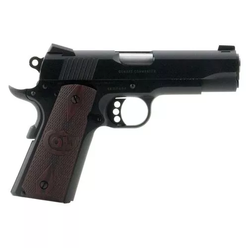 Colt Mfg O4940XE 1911 Combat Commander 45 ACP 4.25" 8+1 Blued Blued Carbon Steel Slide Checkered Black Cherry G10 Grip