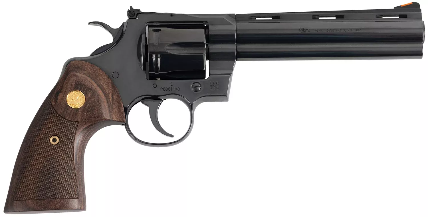 Colt Mfg Python .357 Magnum 6" 6-Rd Blued Walnut Gold Medallion Revolver