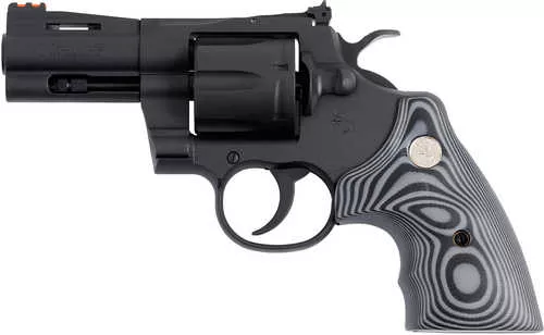 Colt Python 357 Mag/38 Special 6 Shot 3" Matte Blued Vent Rib Carbon Steel Barrel, Cylinder & Frame, Black/Gray G10 Grip, Exposed Hammer