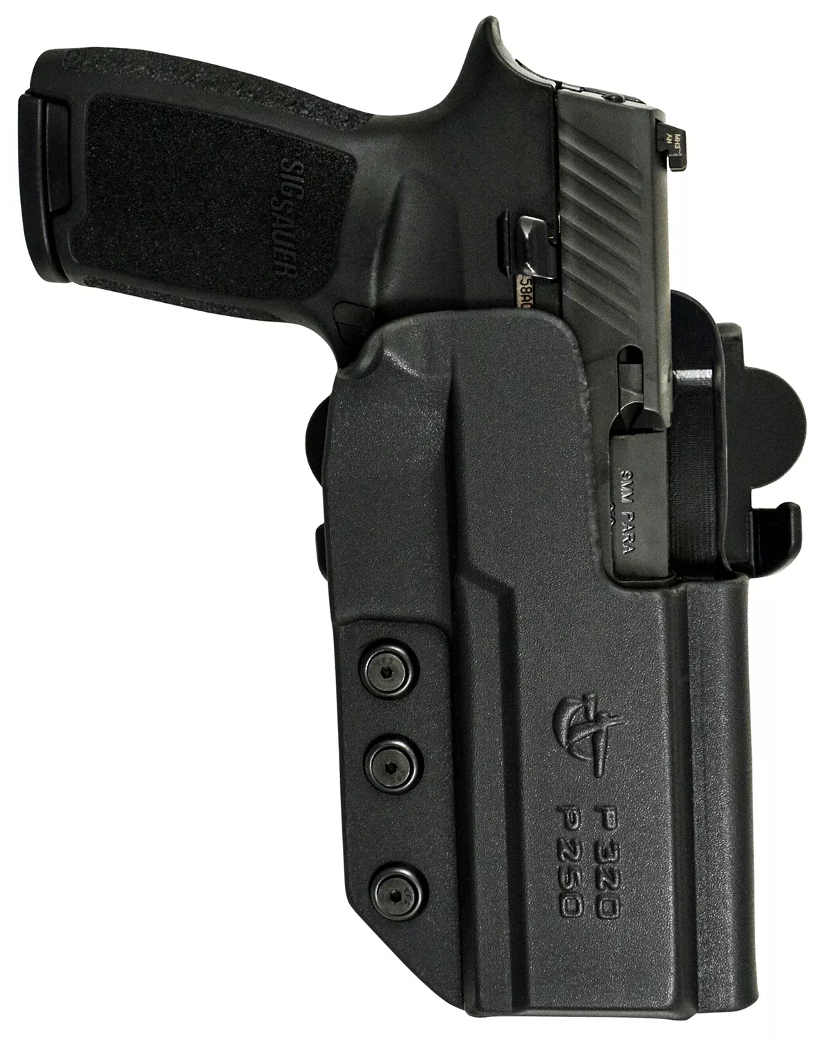 Comp-Tac C241SS188RBKN InternationalOWB Black Kydex Belt Slide/Paddle Fits Sig P320 Fits Sig RX Fits Sig 250 Compact 9/40 Right Hand