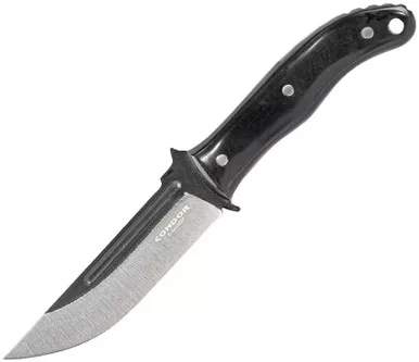 Condor Tool & Knife Skadi Fixed Blade Knife 4.74" 1075 High Carbon Steel Drop Point Black Paper Micarta Handle - CTK1345-4.7HC