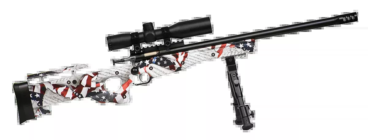 Crickett KSA2153 Precision Complete Package 22 LR 16.12" 1-Rd Bolt Action Rifle - American Flag Thumbhole Stock w/4x28 Scope