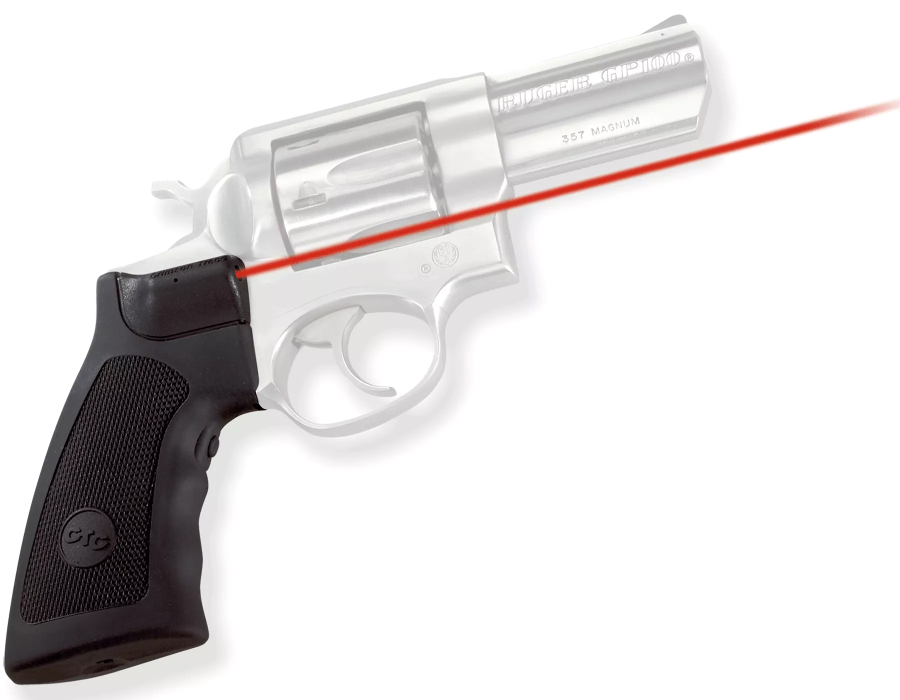 Crimson Trace 011790 LasergripsFits Ruger Alaskan/GP100/Super Redhawk, Red Laser 633nM Wavelength 5mW Output, Black Polymer