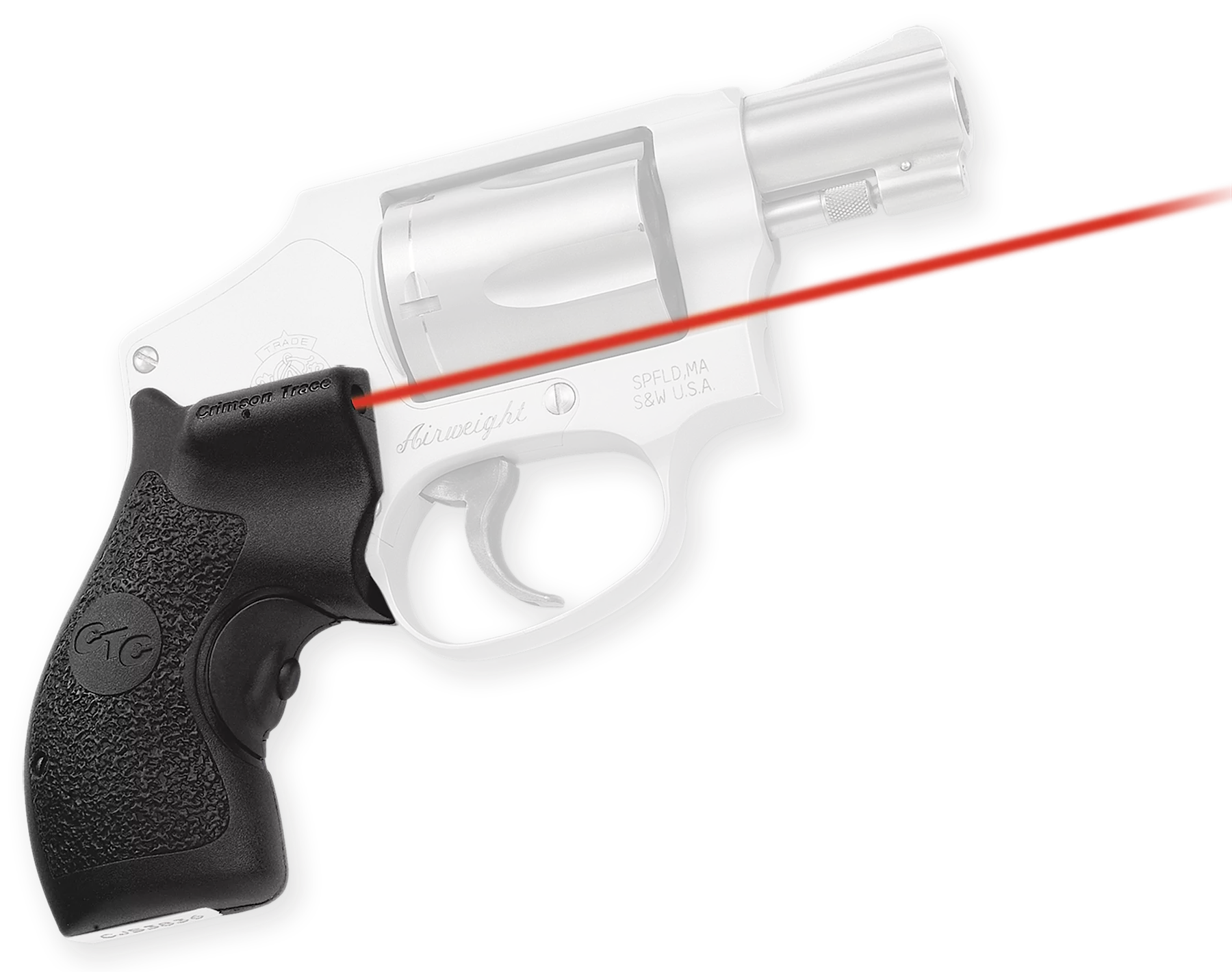 Crimson Trace 011870 LasergripsFits S&W J-Frame Round Butt, Red Laser 633nM Wavelength 5mW Output, Black Polymer