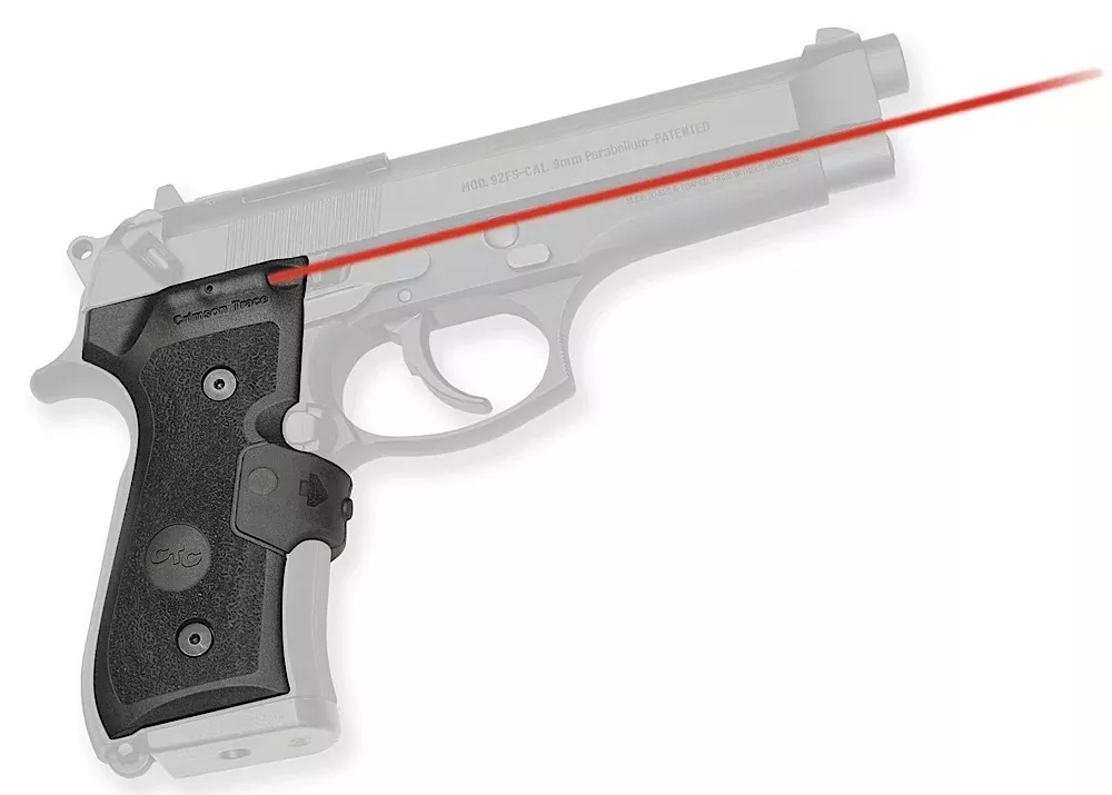 Crimson Trace 0119201 LasergripsMil-Spec Fits Beretta 92/96/M9, Red Laser Black Polymer