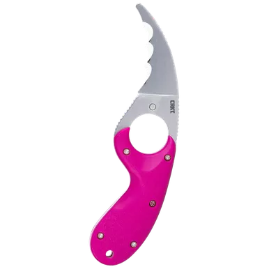 CRKT Bear Claw Rescue Knife 2.39" AUS-8 Stonewash Hawkbill Pink GRN - 2511F