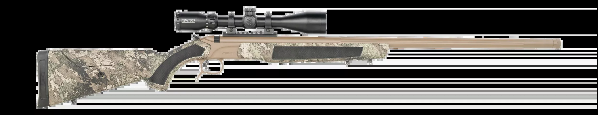 CVA Accura LR-X 45 Cal 30" Fluted Break-Open Muzzleloader - FDE Cerakote TrueTimber Strata w/KonusPro 3-9x40mm IR Scope