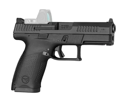 CZ-USA 01536 P-10 CCompact Frame 9mm Luger 10+1 4.02" Black Carbon Steel Barrel, Black Nitride Optic Ready/Serrated Steel Slide, Black Polymer Frame w/Picatinny Rail, Interchangeable Backstrap Grip