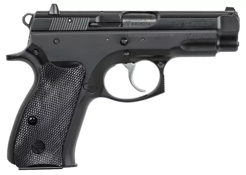 CZ-USA 91190 75Compact 9mm Luger 15+1 3.75" Black Steel Barrel & Serrated Slide, Black Polycoat Steel Frame w/Beavertail, Black Plastic Grip, Right Hand