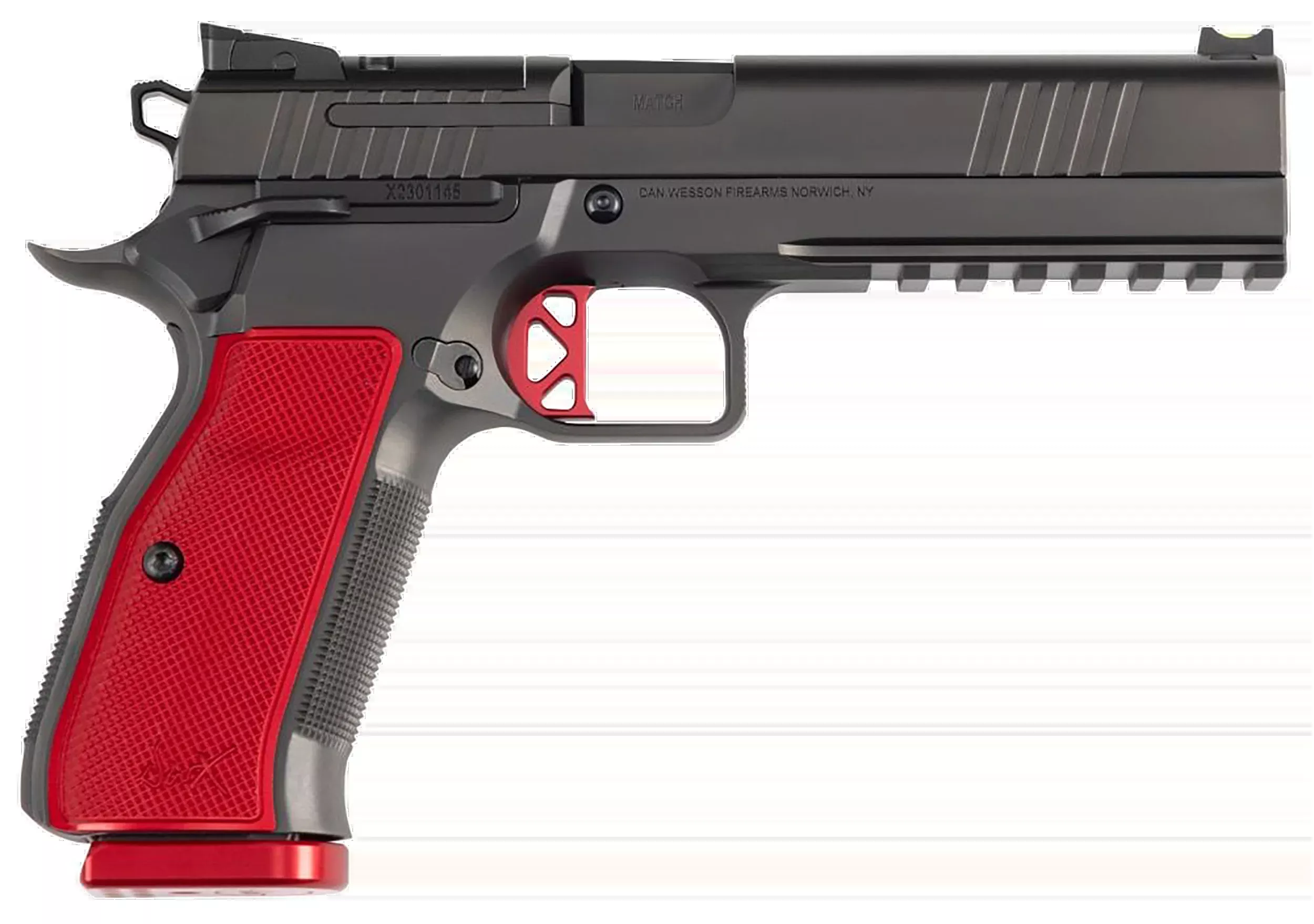 Dan Wesson DWX 9mm Luger 4.95" 10+1 Semi-Auto Pistol - Black DLC / Red Aluminum Grip