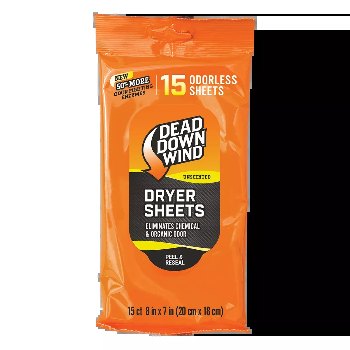 Dead Down Wind 1113 Dryer Sheets Odor Eliminator Odorless 15-Pack
