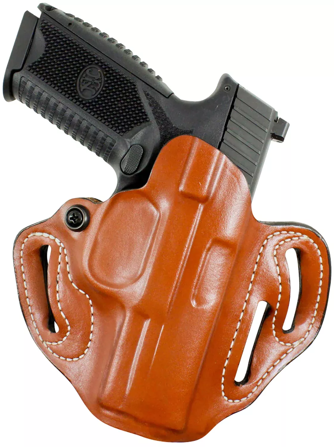 DeSantis Gunhide 002TB8WZ0 Speed ScabbardOWB Tan Leather Belt Slide Fits Springfield Prodigy w/wo Red Dot Fits 5" Barrel Left Hand