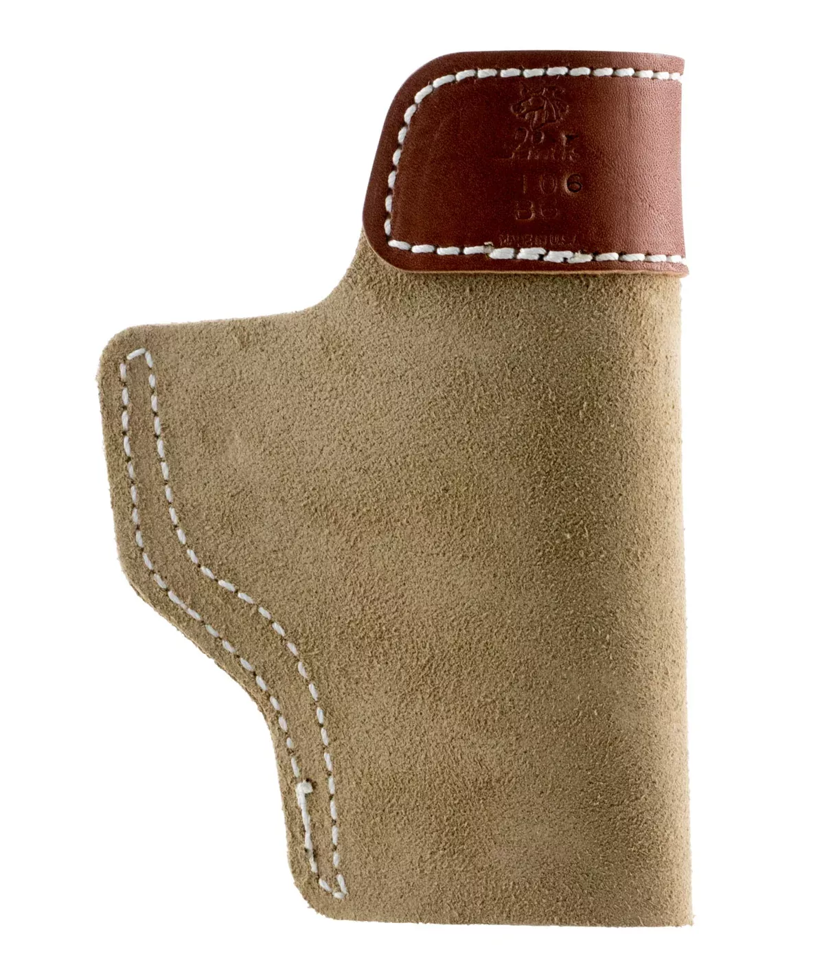 DeSantis Gunhide 106NBB6Z0 Sof-TuckIWB Natural Leather/Suede Belt Clip Fits Glock 19 Left Hand