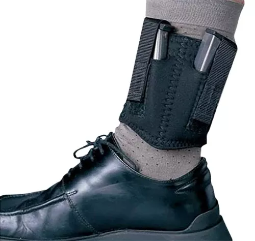DeSantis Gunhide N81 Ankle Double Mag Pouch 9mm/40 S&W Black Neoprene Ambidextrous