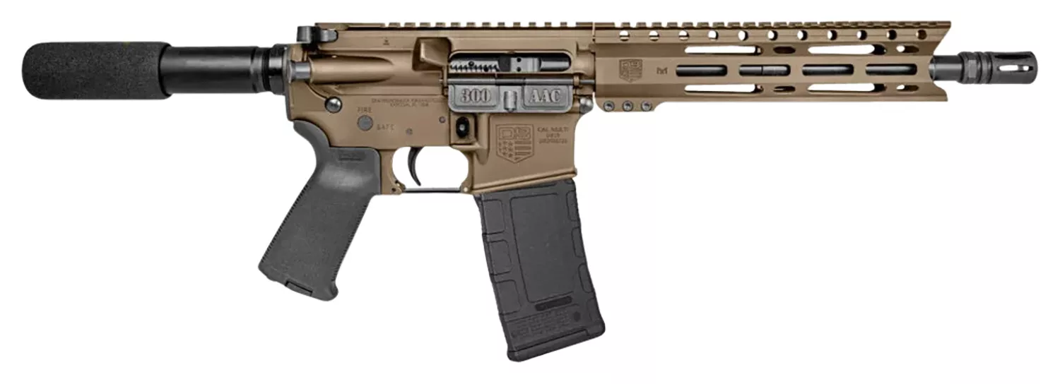 Diamondback DB1915B061 DB15300 Blackout 28+1 10″, FDE, Carbon Lower, 9″ M-LOK Handguard, Black Padded Buffer Tube/Magpul Grip