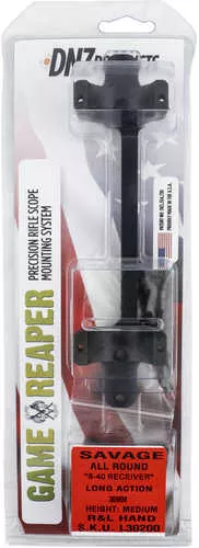 DNZ Game Reaper Scope Mount/Ring Combo Matte Black Savage Round Receiver W/8-40 Screw Holes 1" Tube For Short Action Alu