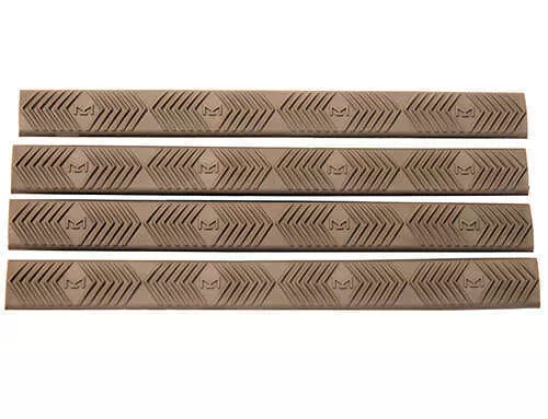 Ergo Grip M-LOK WedgeLok Rail Covers 6 1/4"X5/8" Slot Flat Dark Earth Finish 4 Pack 4332-4PK-DE