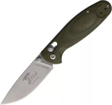 ESEE Medellin II Crossbar Lock Folding Knife 3.50" CPM-S35VN Blade OD Green Micarta - MEDELLIN02