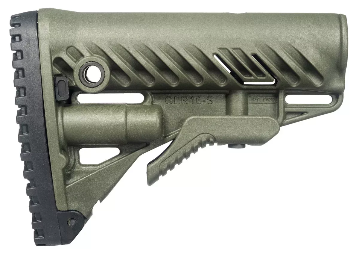 FAB Defense FXGLR16G GLR-16Buttstock for AR-15/ M16/ M4 OD Green Polymer