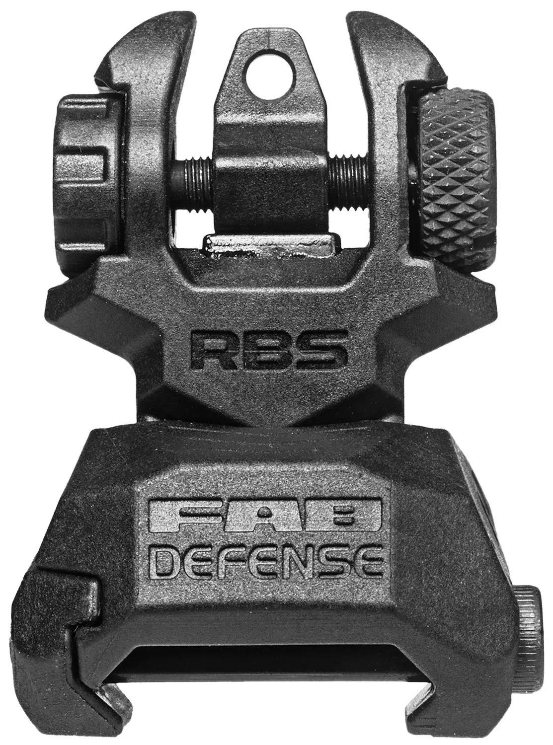 FAB Defense FXRBS Rear Back-Up Sightfor AR-15/ M16/ M4 Dual Aperture Low Folded Profile Spring-Locked Deployment Black Polymer & Metal
