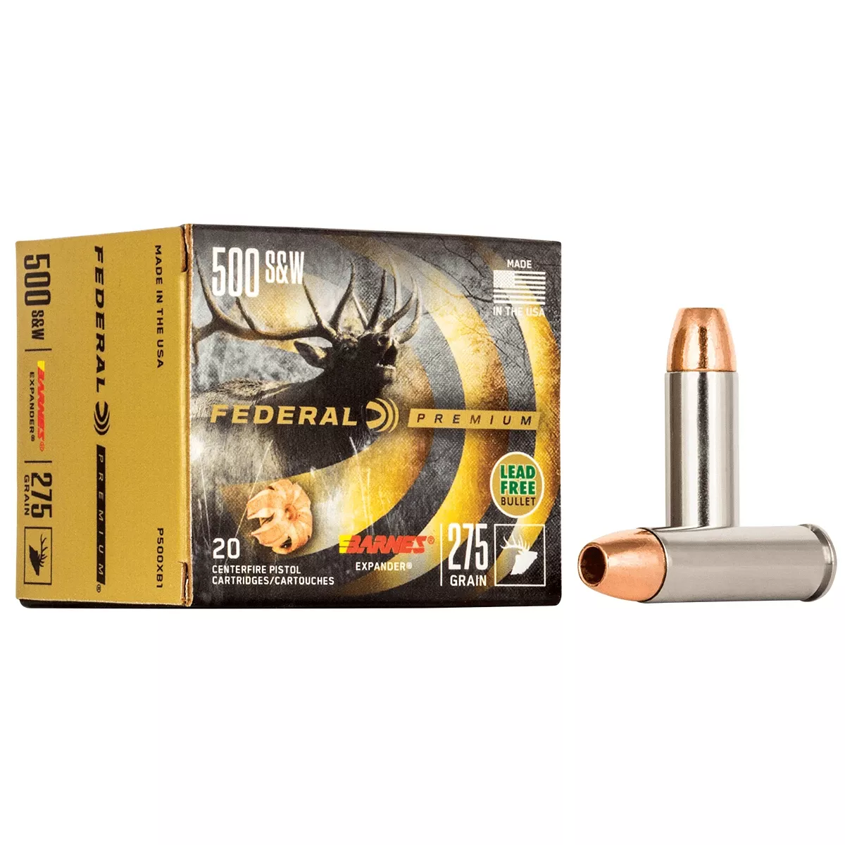 Federal 500 S&W Mag 275 gr Barnes Expander Handgun Ammo