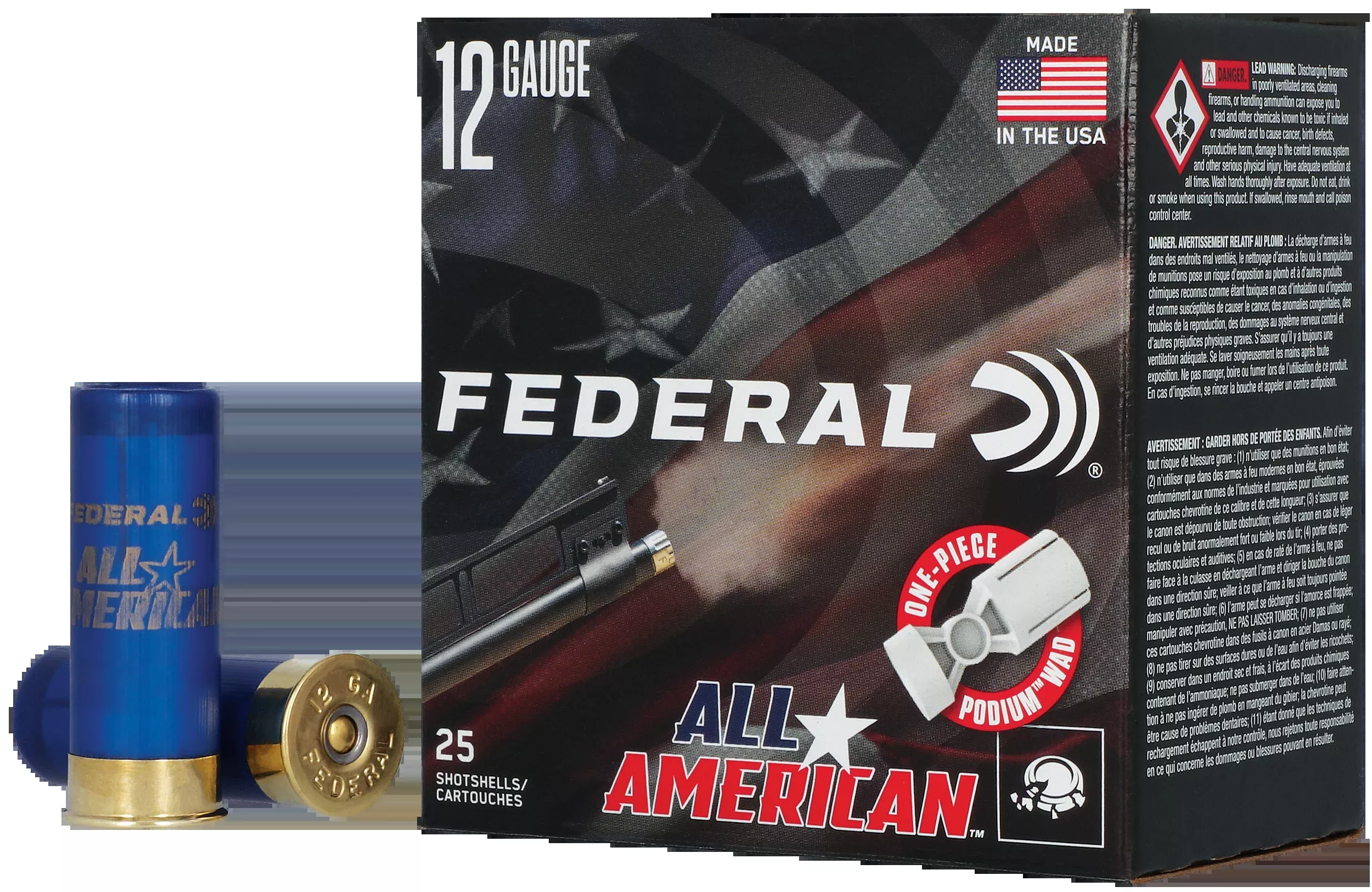 Federal All-American 12 Gauge 2.75" 1 1/8 oz #7.5 Shot 25 Rd - Box or Case