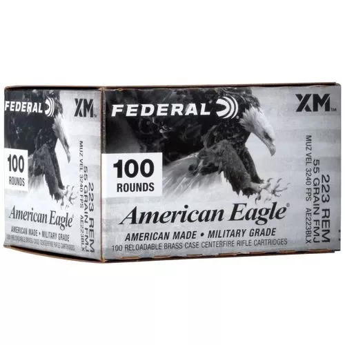 Federal American Eagle .223 Rem 55 gr Full Metal Jacket Boat Tail 100 Round Box