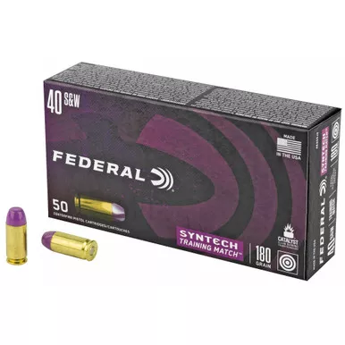 Federal American Eagle Syntech 40 S&W Ammunition 180 Grain Total Synthetic Jacket AE40SJ2 - 50 Rounds per Box