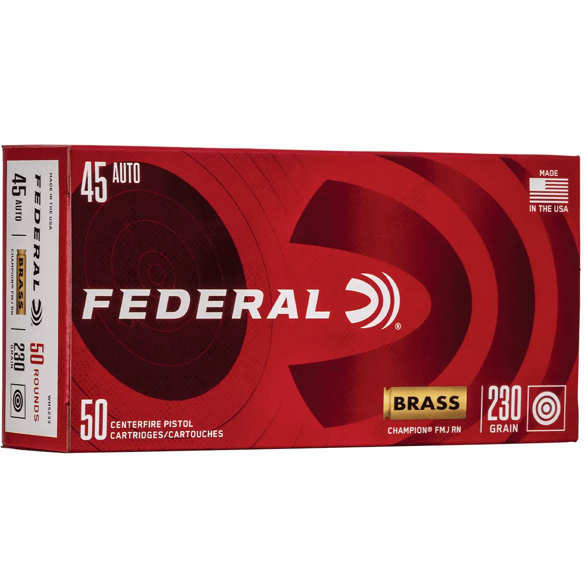 Federal Champion Target Ammunition 45 ACP 230 Grain Full Metal Jacket Box Handgun Ammo