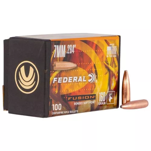 Federal FB284F3 Fusion Component 7mm .284 160 GR Fusion Soft Point 100 Box