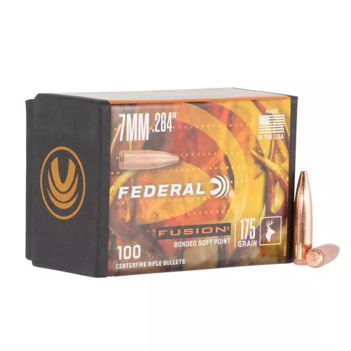Federal FB284F4 Fusion Component 7mm .284 175 GR Fusion Soft Point 100 Box