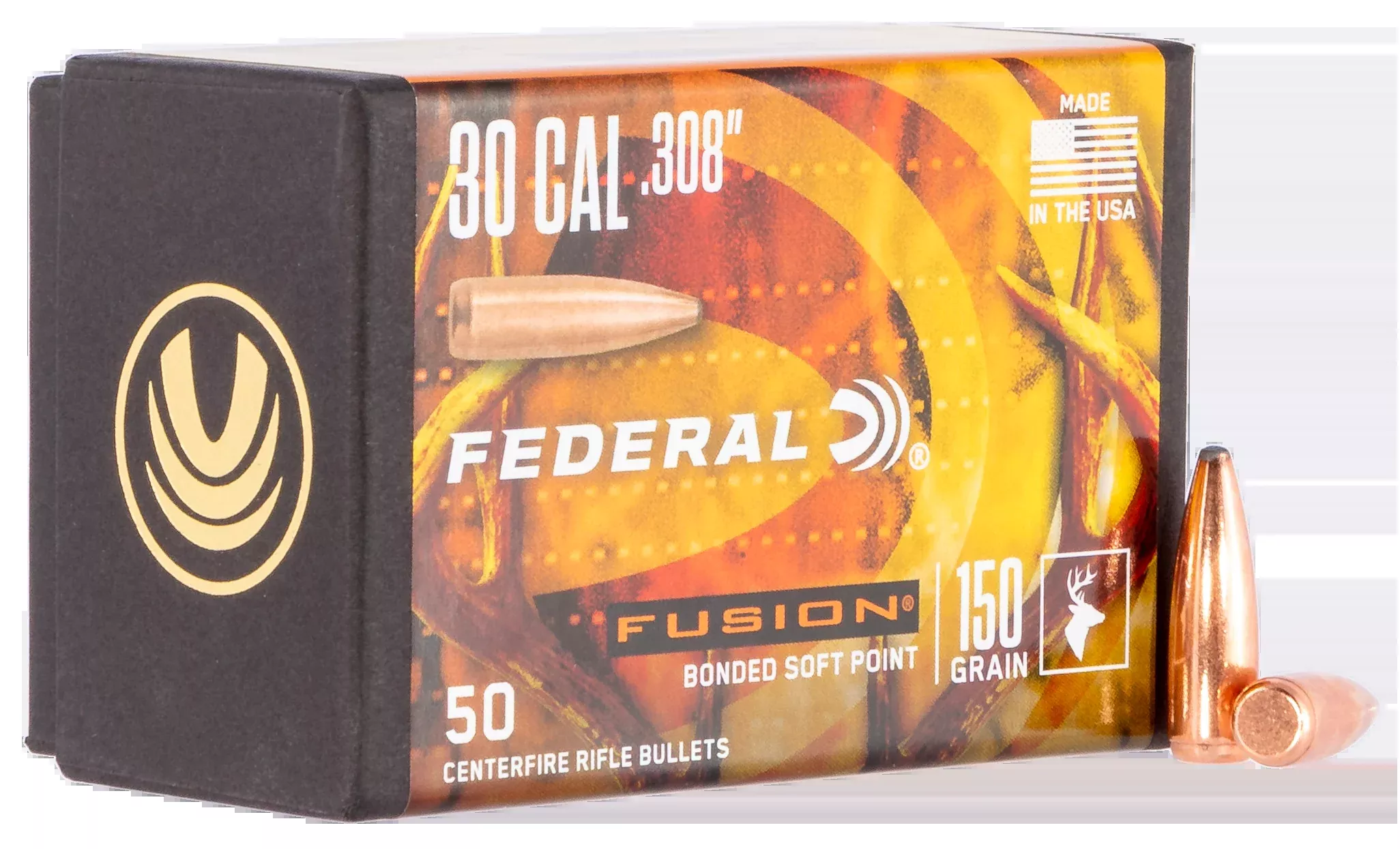Federal Fusion Component 30 Cal .308 150gr Soft Point Reloading Bullets - 50/Box