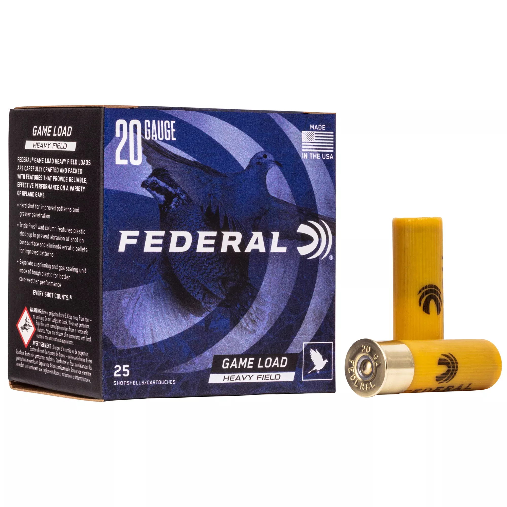 Federal Game-Shok Heavy Field 20 Gauge 2 3/4-Inch #6 Lead Shot Shotshells 25ct H2026