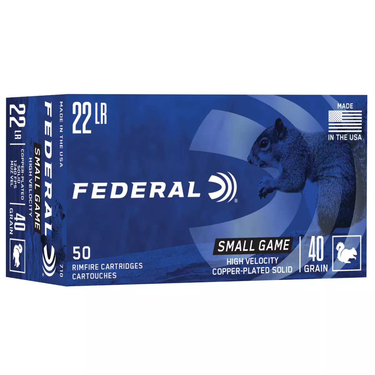 Federal Game-Shok22 LR 40 gr Copper-Plated Solid Point 50 Per Box