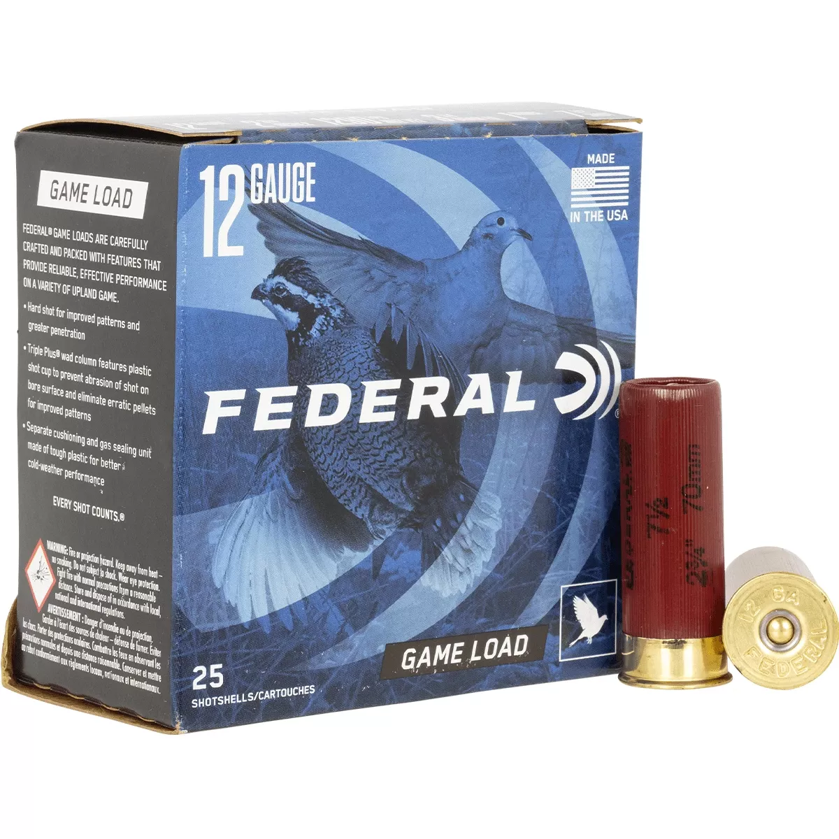 Federal H1218 Game-Shok Upland 12 Gauge 2.75" 1 oz 8 Shot 25 Per Box
