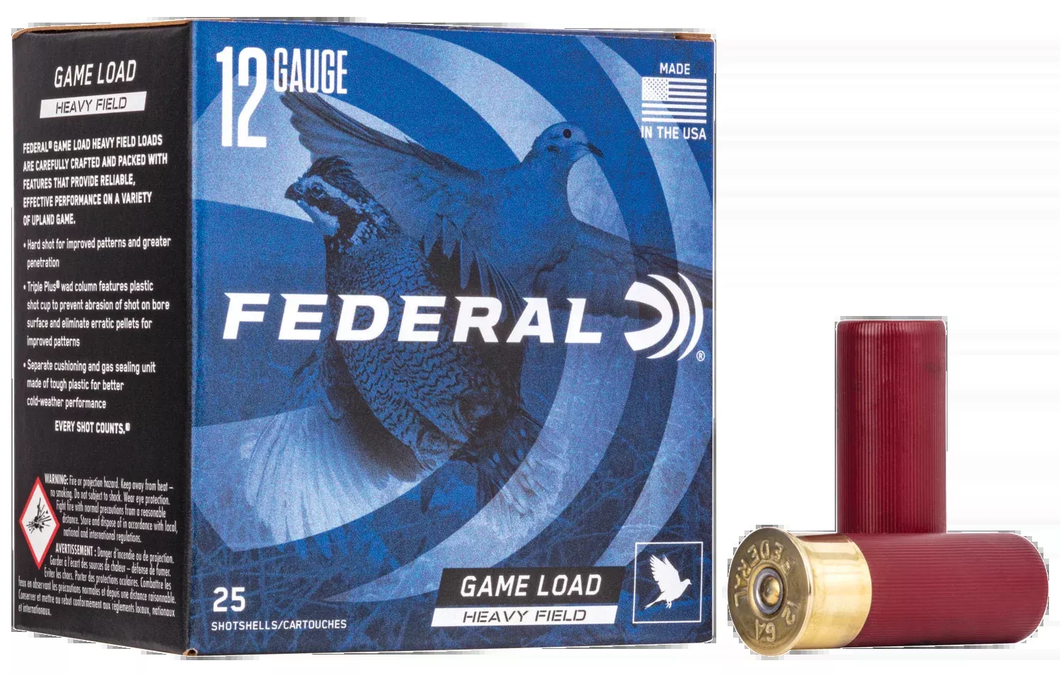 Federal H1234 Game-Shok Heavy Field 12 Gauge 2.75" 1 1/8oz #4 Shot - Box or Case