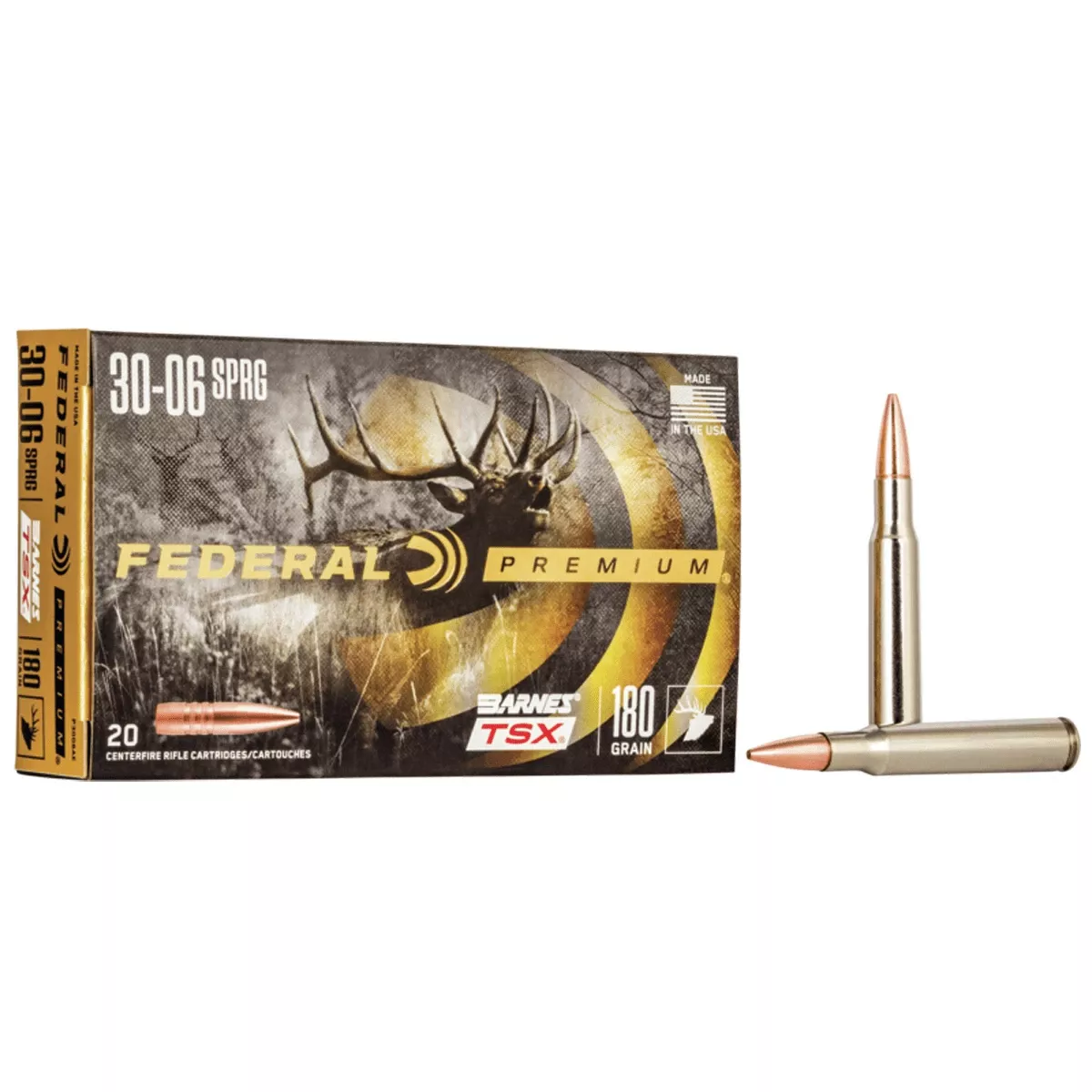 Federal P3006AE Premium30-06 Springfield 180 gr Barnes Triple-Shock X 20 Bx/ 10 Cs