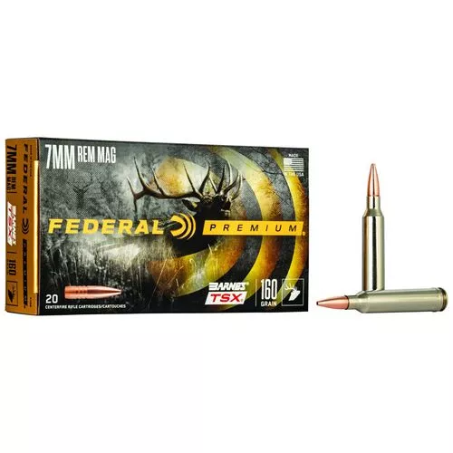 Federal P7RN Premium 7mm Rem Mag 160 gr Barnes TSX 20 Per Box
