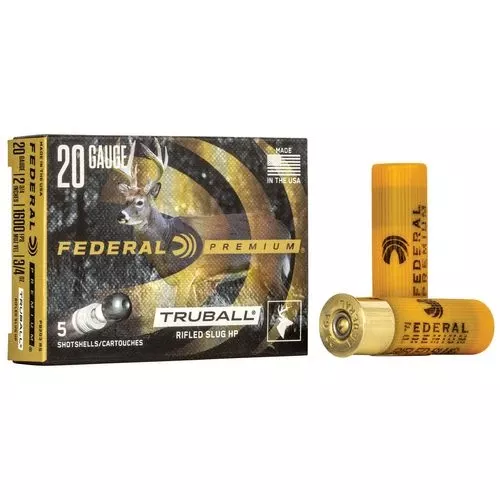 Federal PB203RS Premium Vital-Shok TruBall 20 Gauge 2.75" 3/4 oz Rifled Slug Shot 5 Bx/ 50 Cs