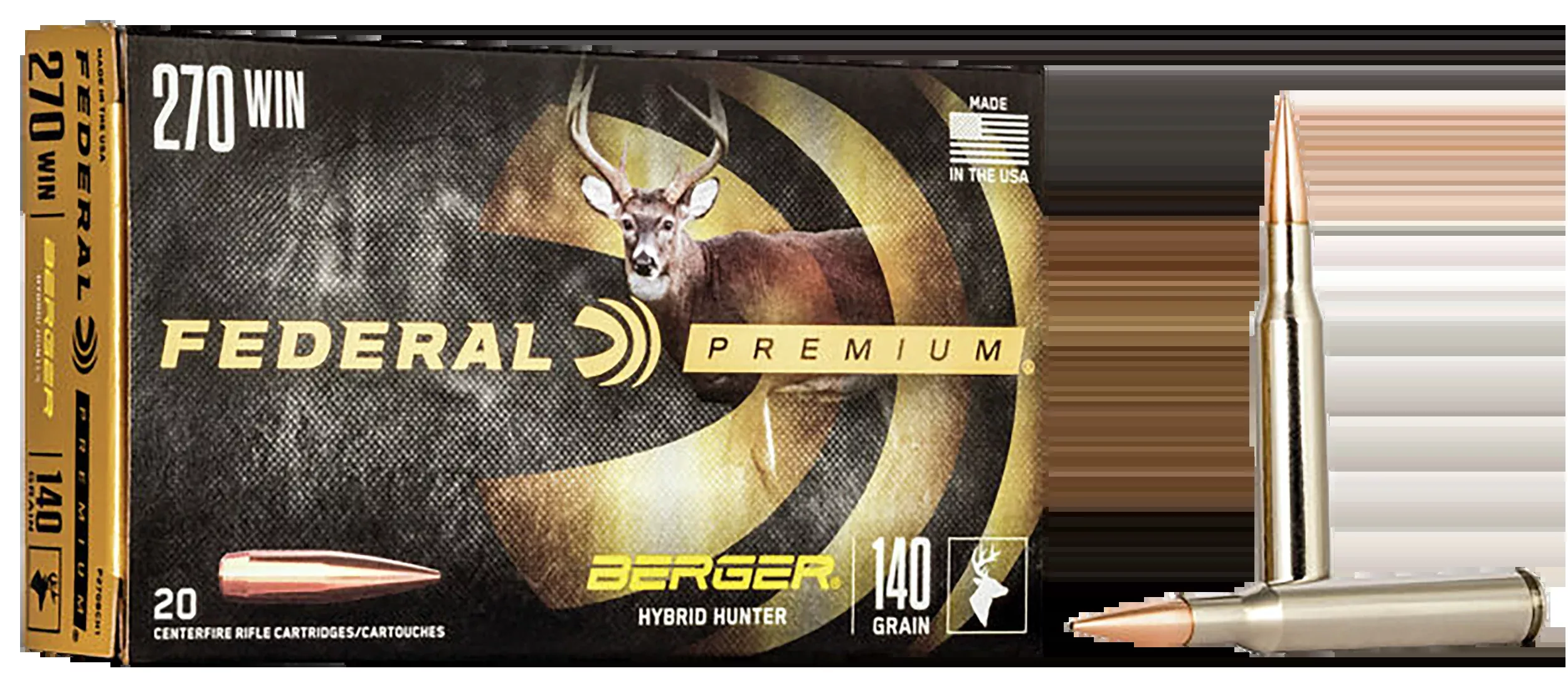 Federal Premium 270 Win 140gr Berger Hybrid Hunter - Box or Case